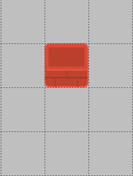 Tiled map editor showing the top grid as a wall tile